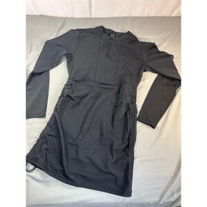 Athleta Half zip ruched guard swim top style 826058 Size M